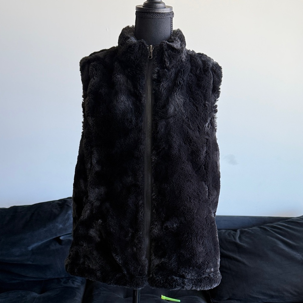 Black Faux Fur Vest